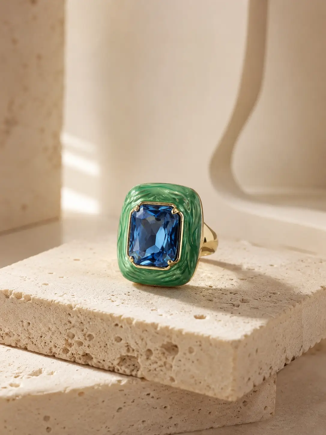 Aurelia Sculpted Gem Statement Ring - Image 4