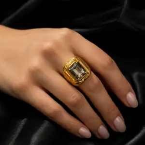 Aurelia Sculpted Gem Statement Ring