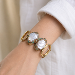 Seraphina Pearl Bloom Cuff Bracelet