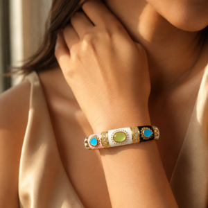 Celeste Enamel Statement Bangle