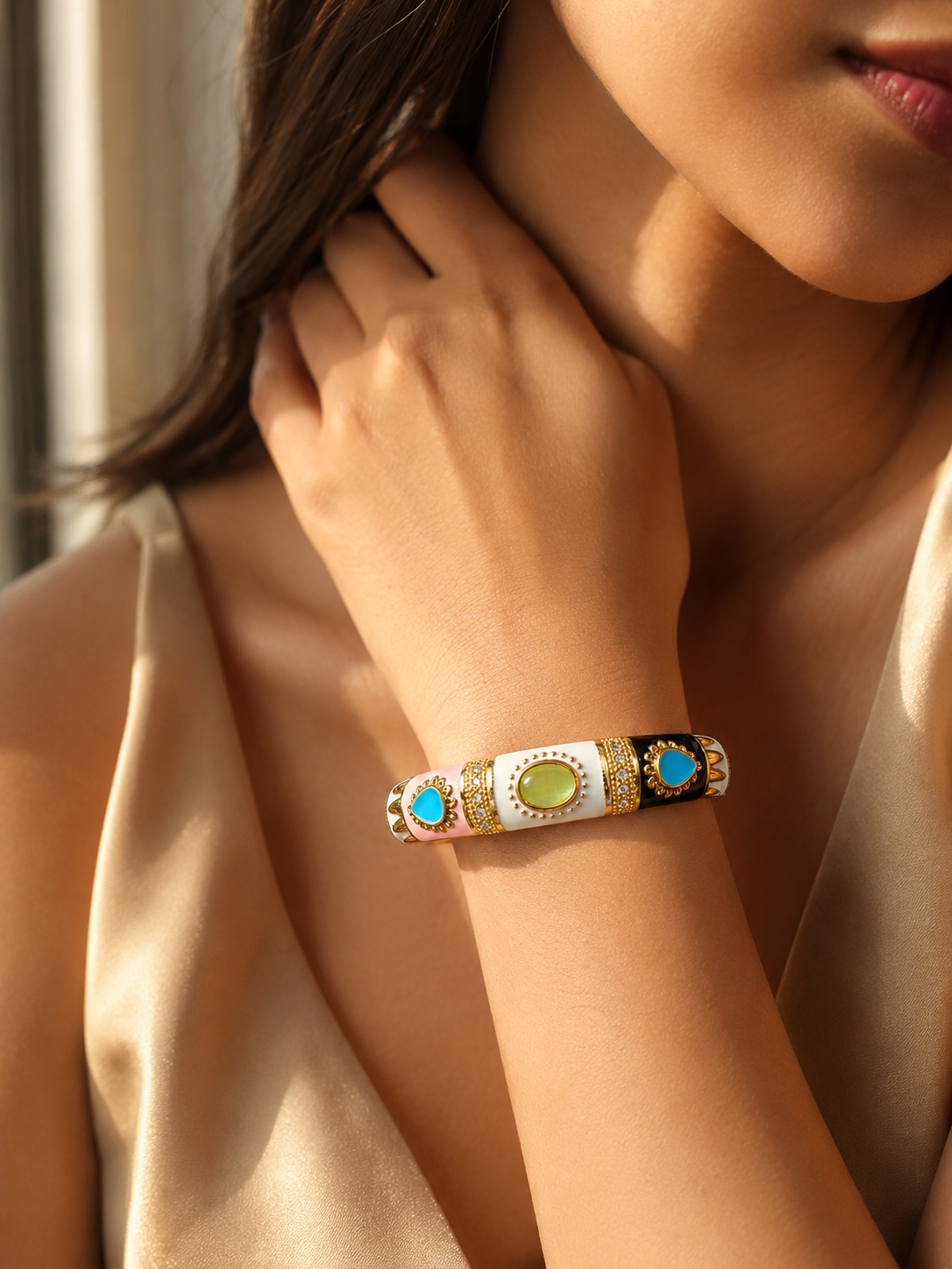 Celeste Enamel Statement Bangle