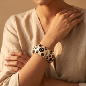 Noir Enamel Statement Bangle