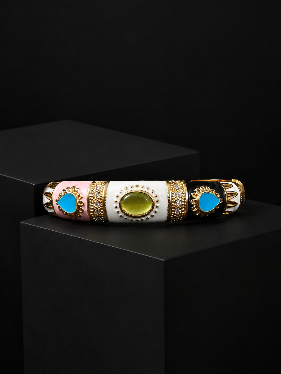 Celeste Enamel Statement Bangle - Image 2