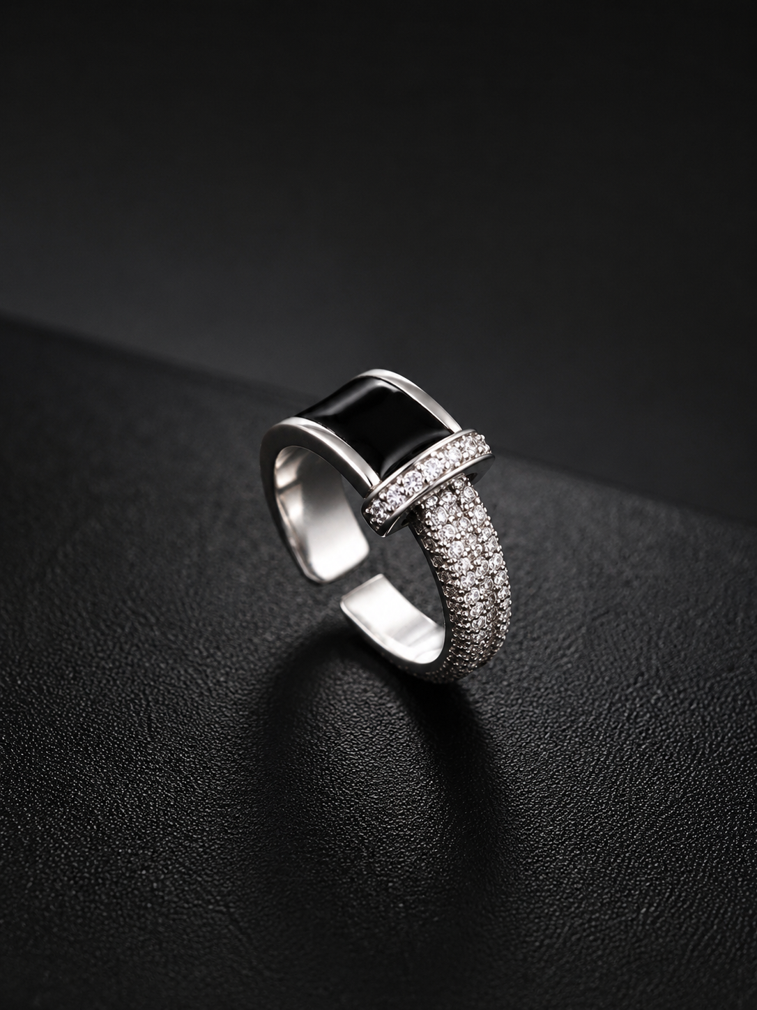 Midnight Eclipse Adjustable Ring