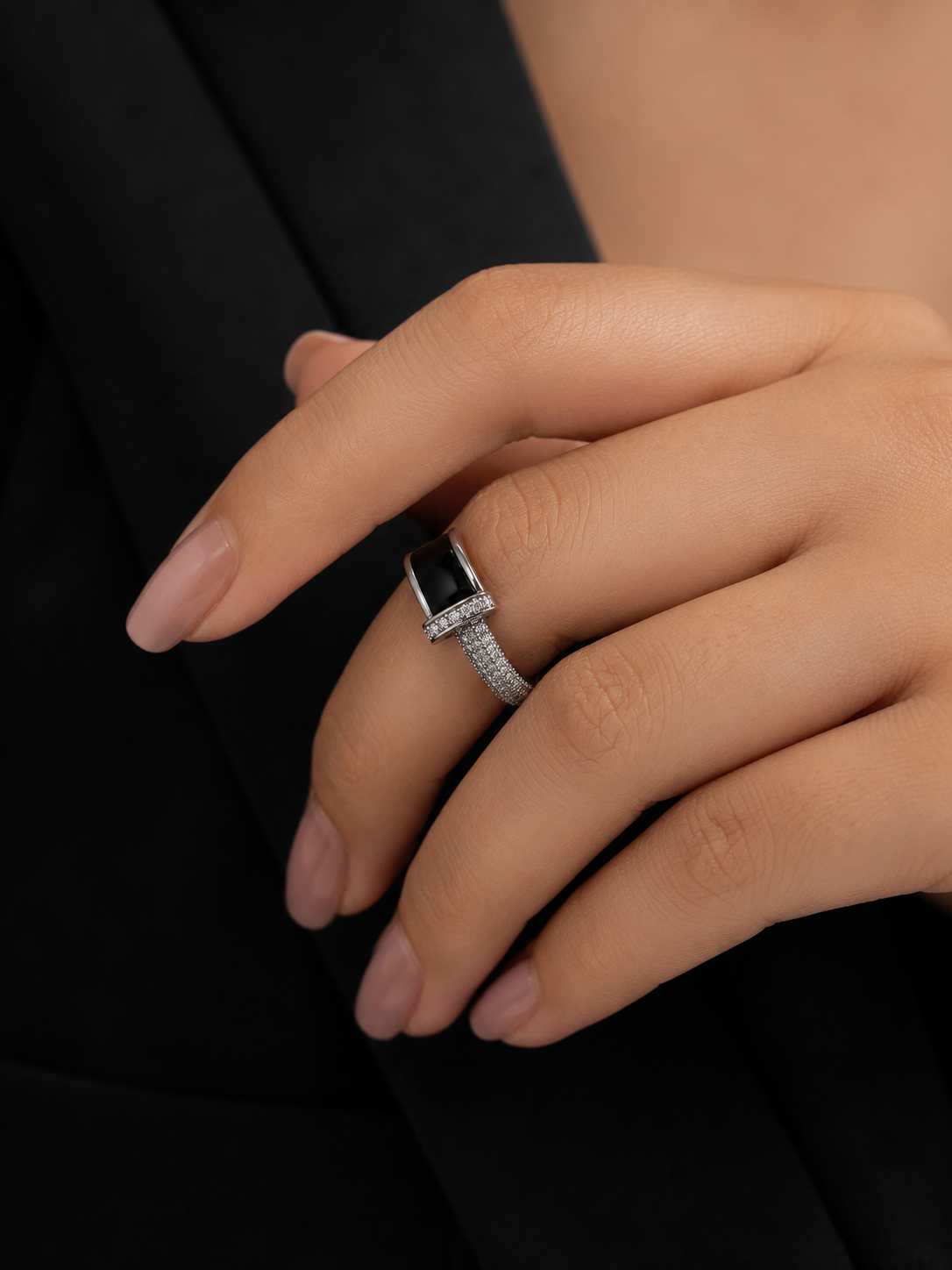 Midnight Eclipse Adjustable Ring - Image 2