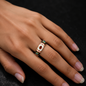 Boho Mosaic Enamel Band Ring